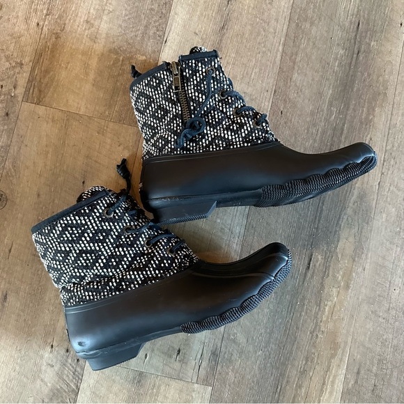 Sperry | Saltwater Duck Boots Tribal Weave Black White - Picture 6 of 10